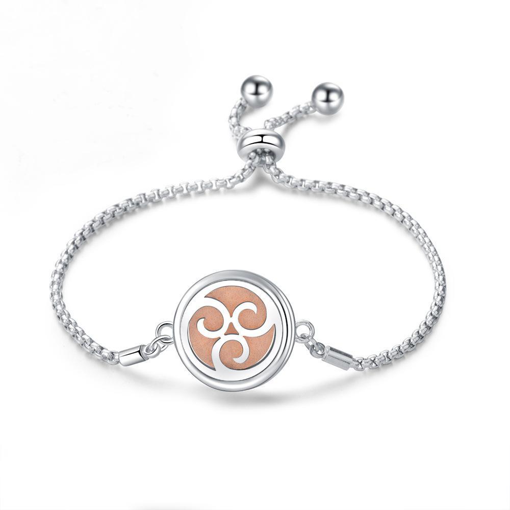 Stainless Steel Hollow Tree of Life Aromatherapy Bracelet Essential Oil Openable Adjustable Size Magnetic Bracelet Creative Couple Gifts