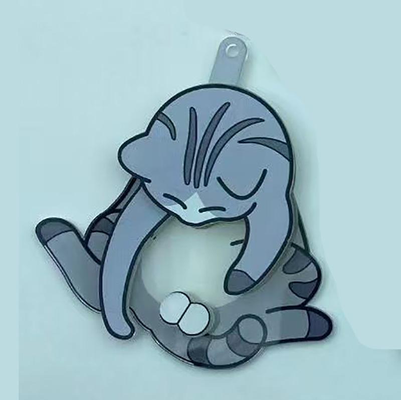 Personalization Creative Cat Acrylic Pendant Turnable Keychain Accessories