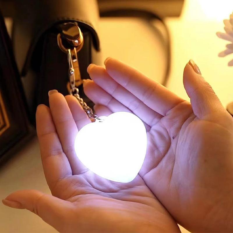 Touch Sensor LED Night Light Keychain – Rechargeable Heart-Shaped Bag Charm