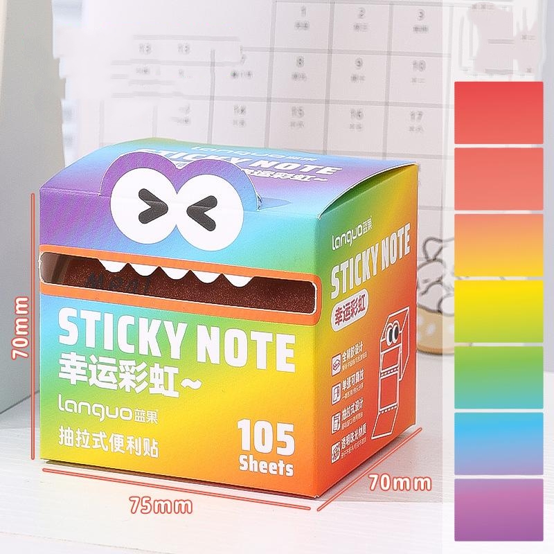 Colorful Gradient Sticky Notes Can Be Pulled Out In Multiple Colors Transparent Student Note Stickers