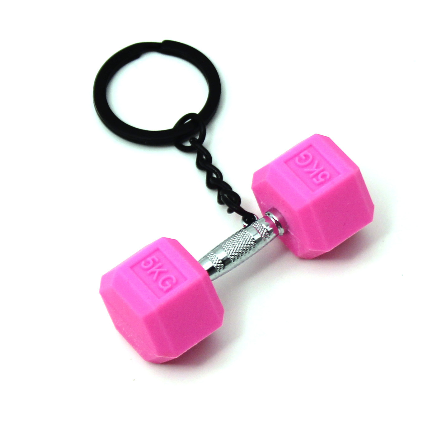 Dumbbell Keychain Accessories Equipment Pendant Metal Rubber Mini Backpack Keychain