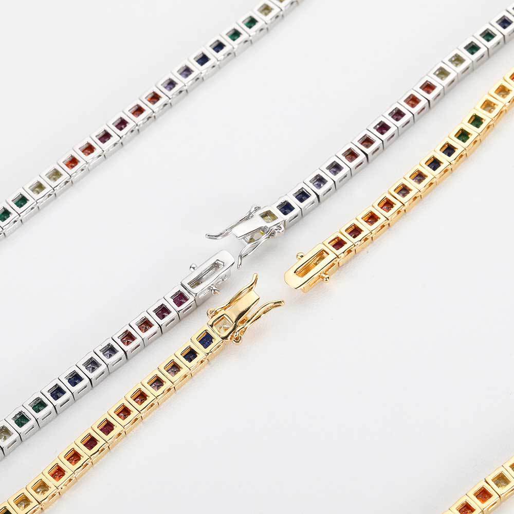Multi-color Single Row Tennis Necklace - soufeelus
