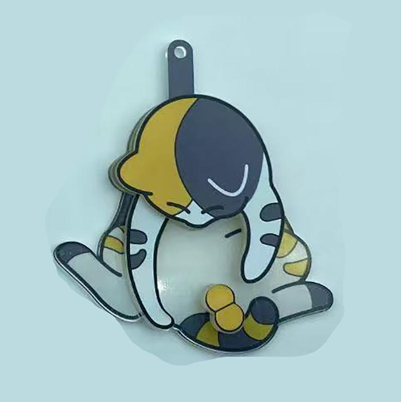 Personalization Creative Cat Acrylic Pendant Turnable Keychain Accessories