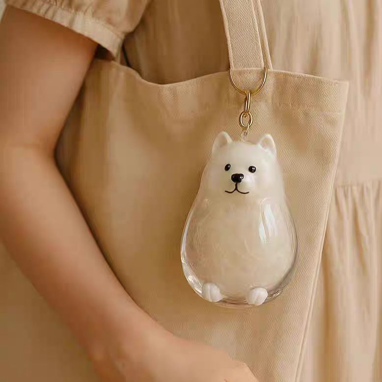 Dog Hair Collector Keychain Bag Charm Memorial Storage Box Sentimental Gift for Dog Lovers Perfect for Storing Pet Hair
