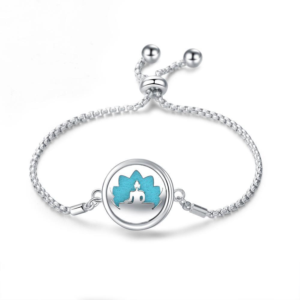 Stainless Steel Hollow Tree of Life Aromatherapy Bracelet Essential Oil Openable Adjustable Size Magnetic Bracelet Creative Couple Gifts