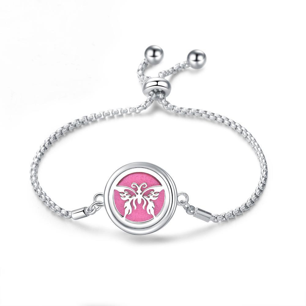 Stainless Steel Hollow Tree of Life Aromatherapy Bracelet Essential Oil Openable Adjustable Size Magnetic Bracelet Creative Couple Gifts