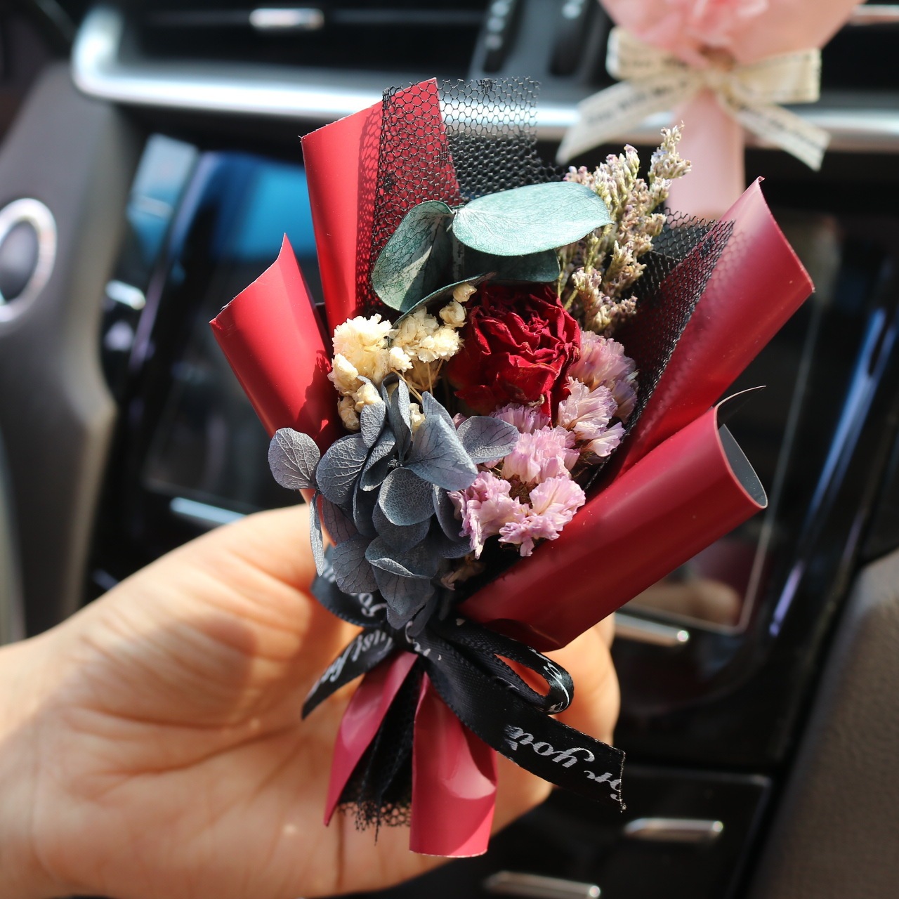 Mini Bouquet Car Dried Flowers Car Interior Decoration Ornaments Air Outlet Air Conditioning Decorations
