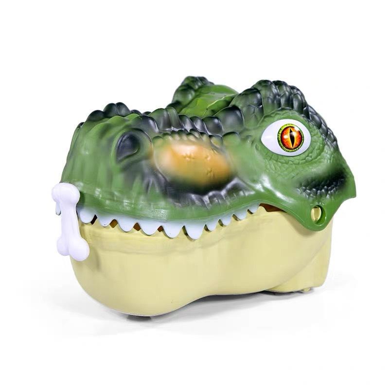 Soft plastic dinosaur toy storage head box simulation Tyrannosaurus Rex Triceratops Jurassic animal model hand
