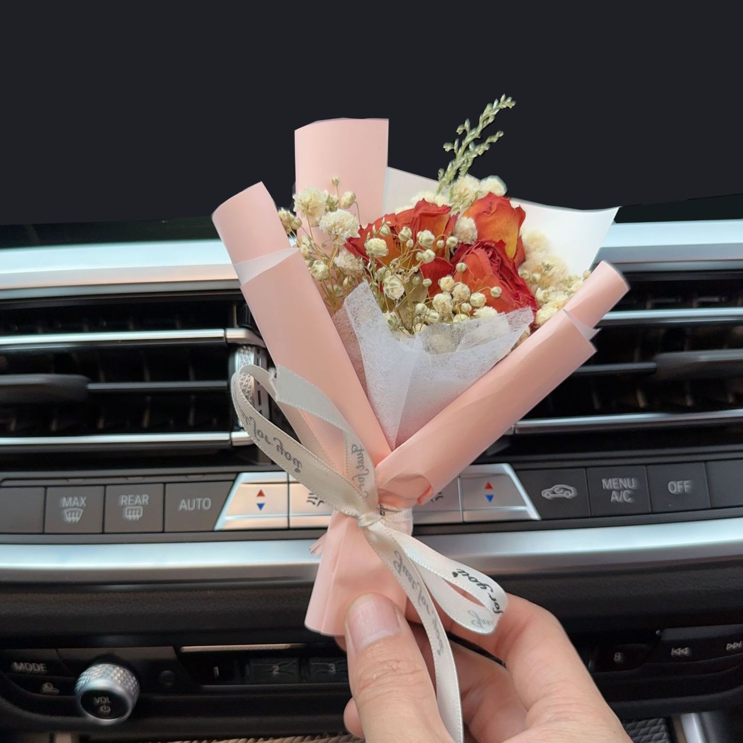 Mini Bouquet Car Dried Flowers Car Interior Decoration Ornaments Air Outlet Air Conditioning Decorations