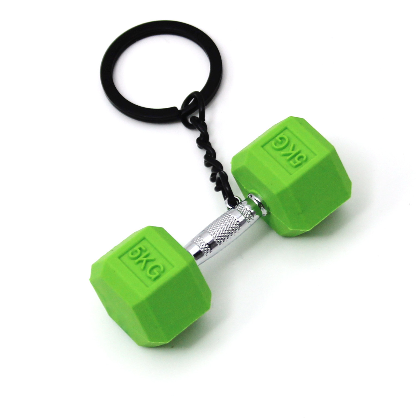Dumbbell Keychain Accessories Equipment Pendant Metal Rubber Mini Backpack Keychain