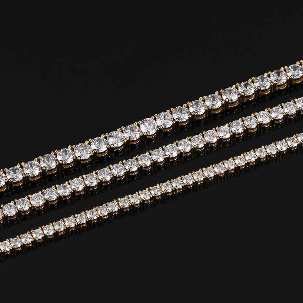 Spring Clasp Gold Tennis Necklace Fashion Hip Hop Style - soufeelus
