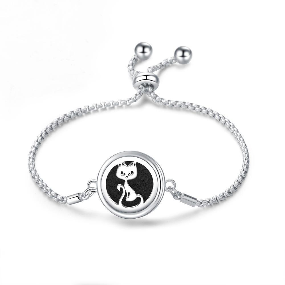 Stainless Steel Hollow Tree of Life Aromatherapy Bracelet Essential Oil Openable Adjustable Size Magnetic Bracelet Creative Couple Gifts