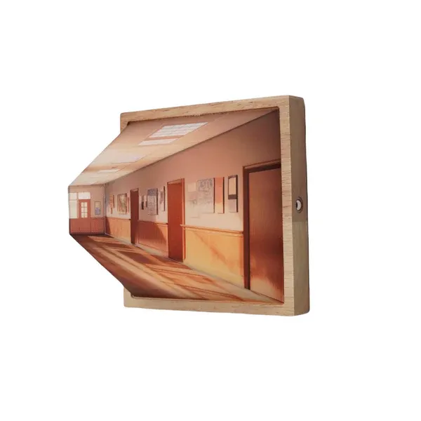 3d Naked Eye Vision Night Light Wall Lamp Living Room Home Creative Wooden No-Punch Wall Hanging Light