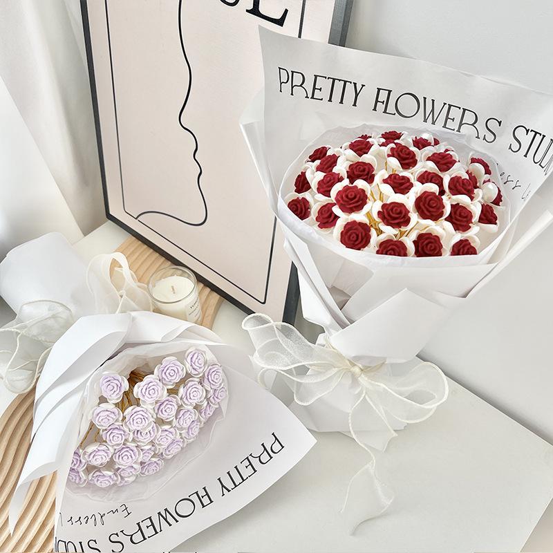 Simulation Rose Bouquet Handmade Diy Material Package Hand-held Flowers For Her Gift