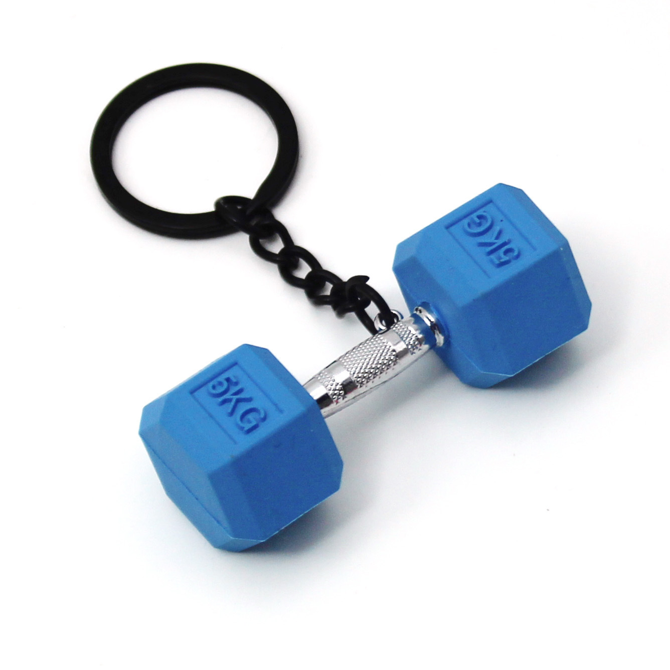 Dumbbell Keychain Accessories Equipment Pendant Metal Rubber Mini Backpack Keychain