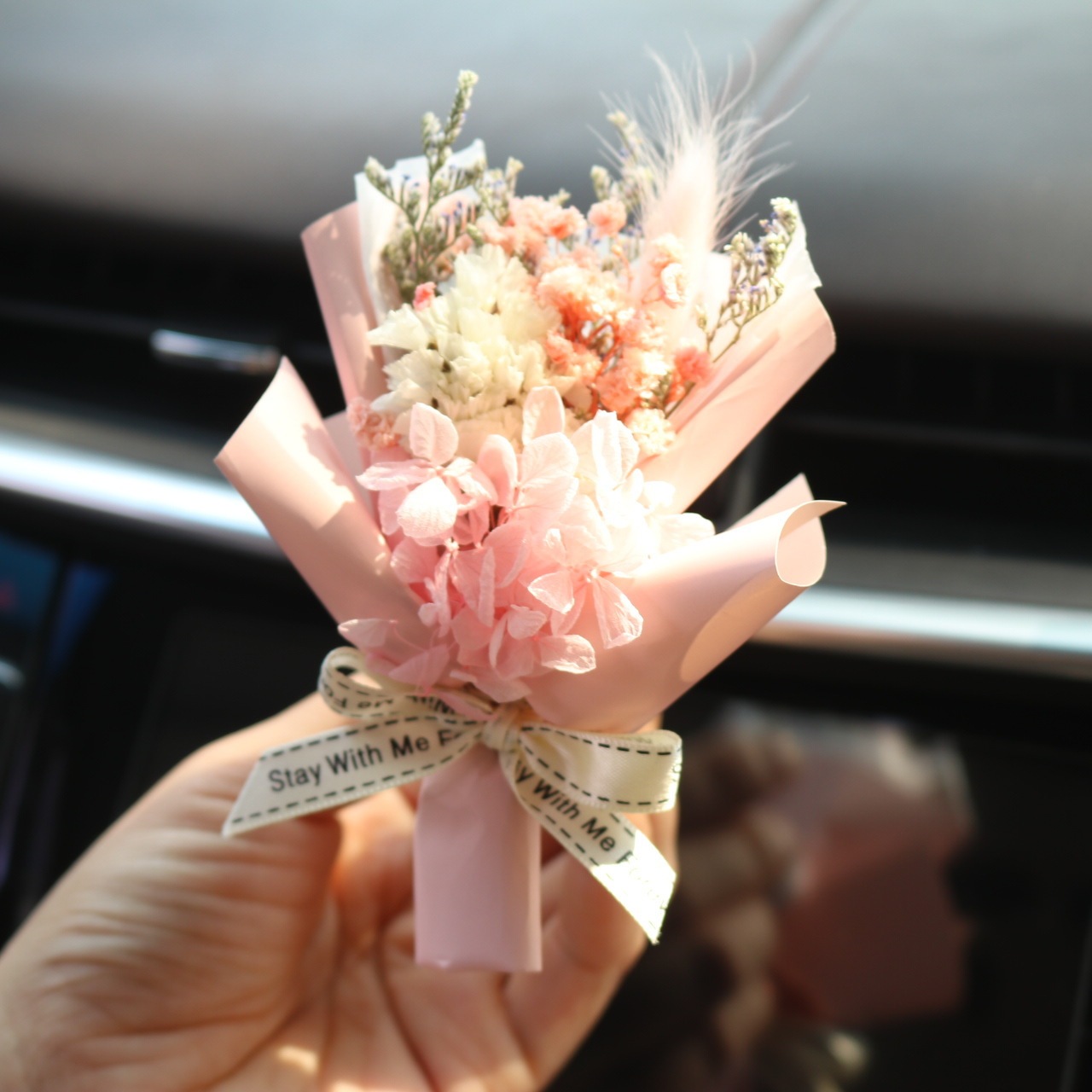 Mini Bouquet Car Dried Flowers Car Interior Decoration Ornaments Air Outlet Air Conditioning Decorations