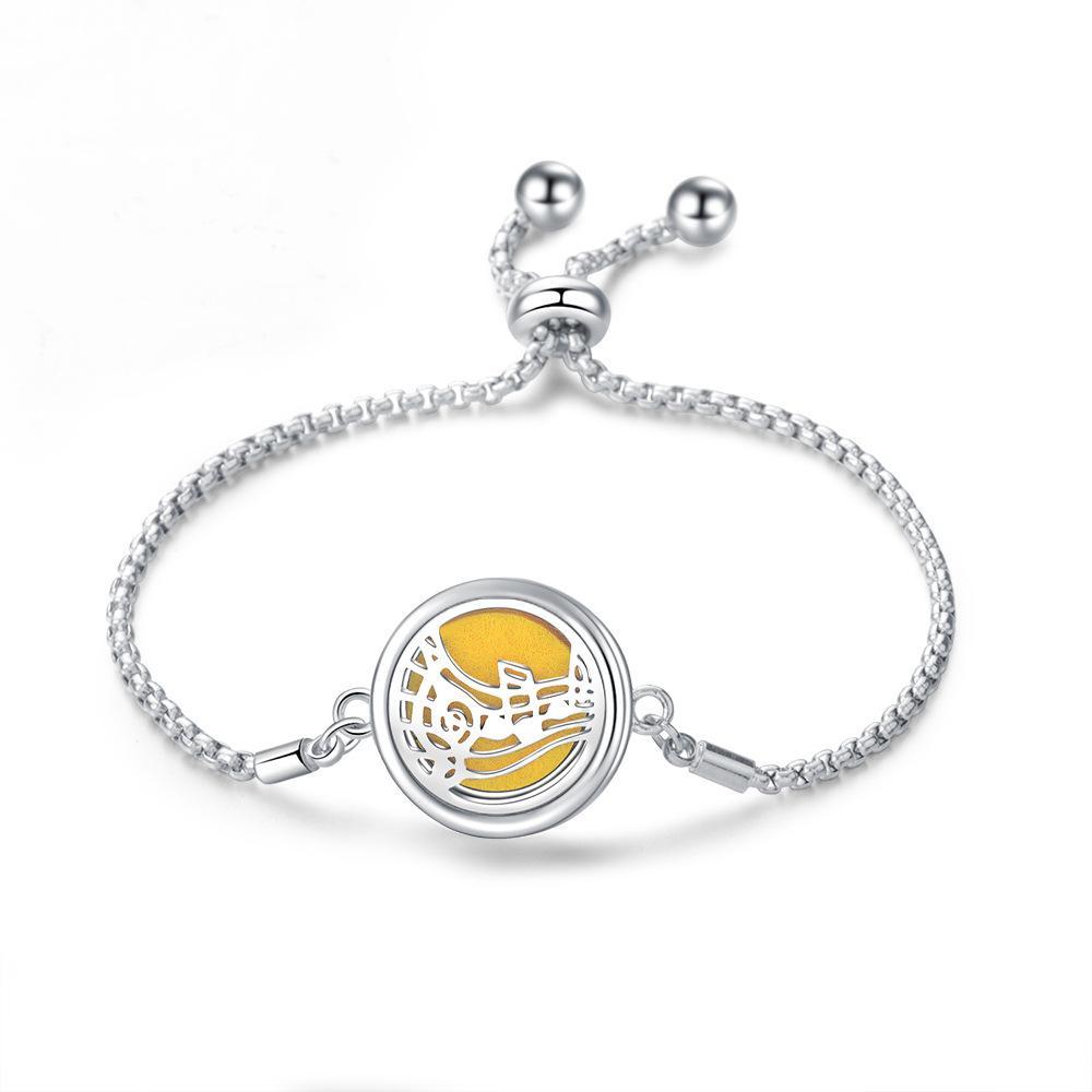 Stainless Steel Hollow Tree of Life Aromatherapy Bracelet Essential Oil Openable Adjustable Size Magnetic Bracelet Creative Couple Gifts