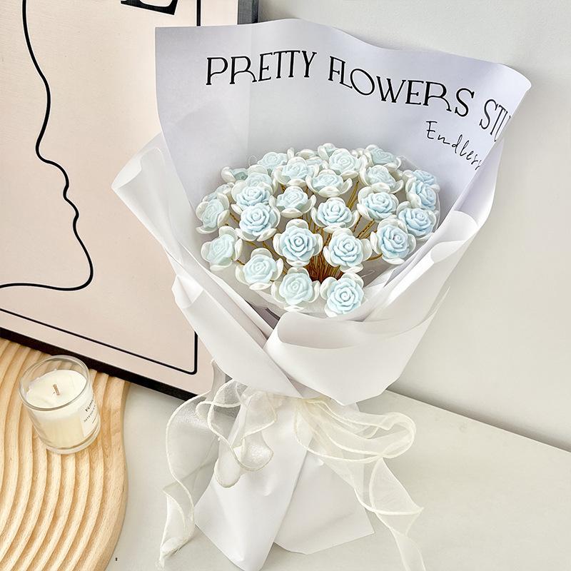 Simulation Rose Bouquet Handmade Diy Material Package Hand-held Flowers For Her Gift