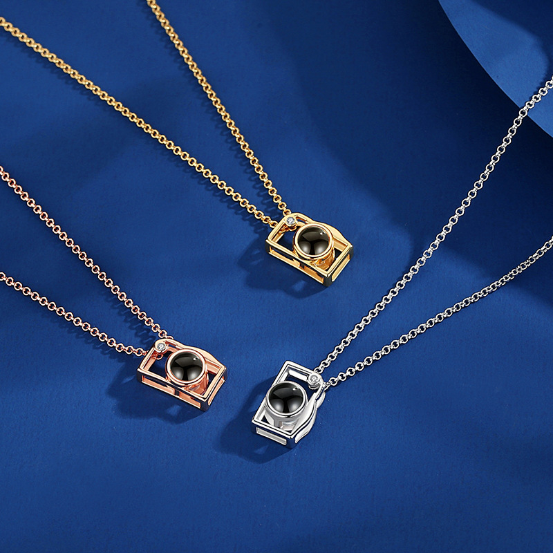 Custom Photo Necklace Projection Creative Camera Shape Gifts Anniversary Gifts for Her