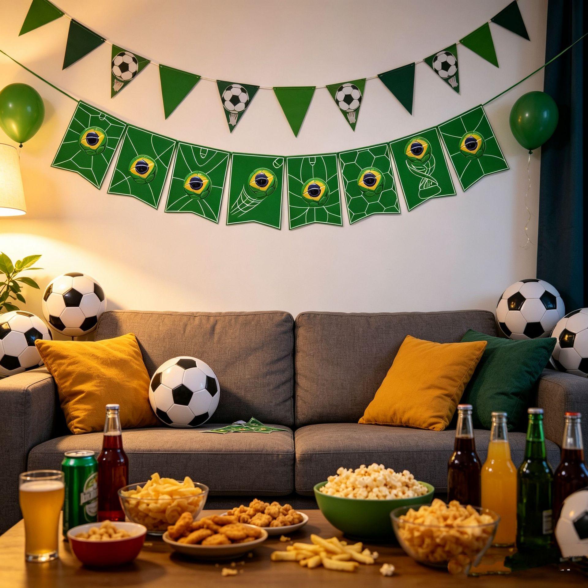 Football Fever Soccer Party Bunting Set – 4-Nation Football Fan Banner Kit for Stadium Atmosphere, Sports Bar Decor, and Viewing Parties