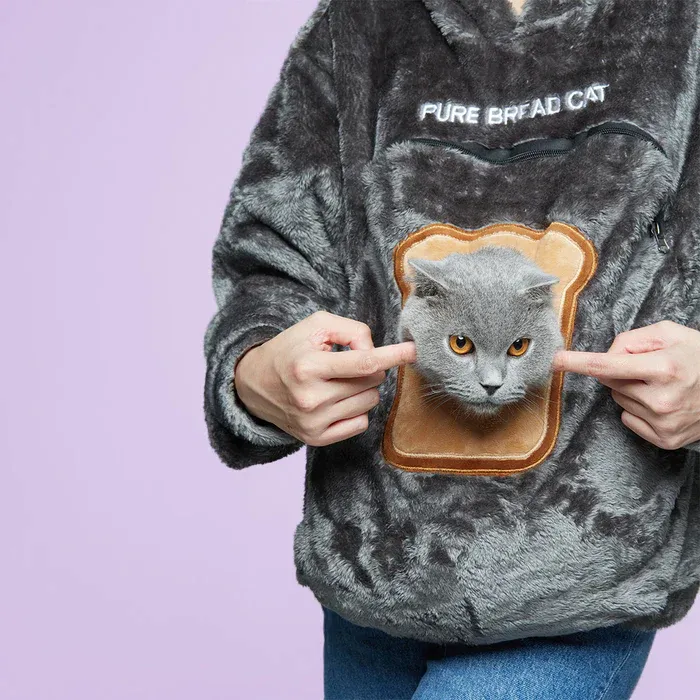Cat Bag Flannel Sweatshirt Cat Backpack Cute Cat Bag