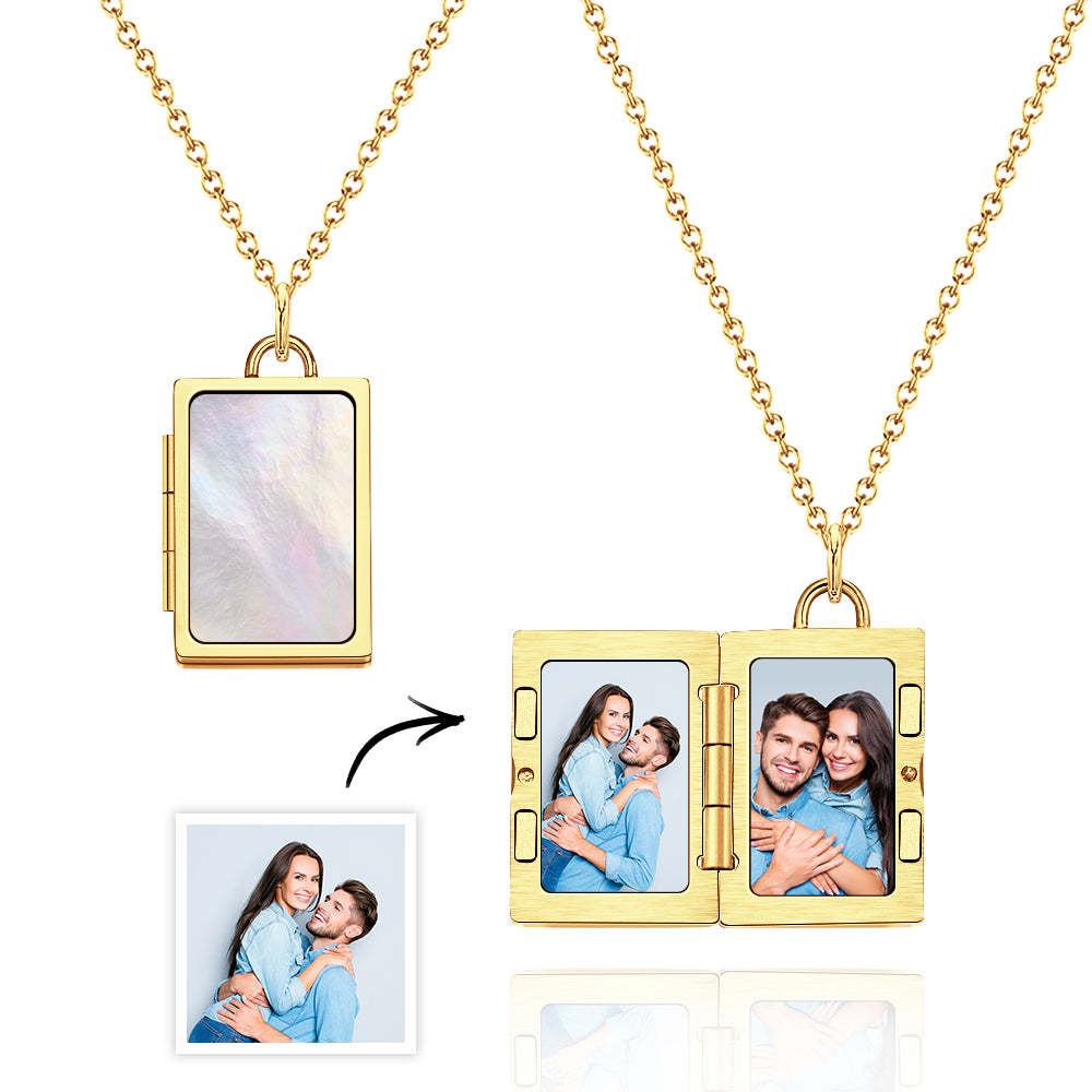 Custom Photo Locket Necklace Vintage Inspired Gift for Couple - soufeelus