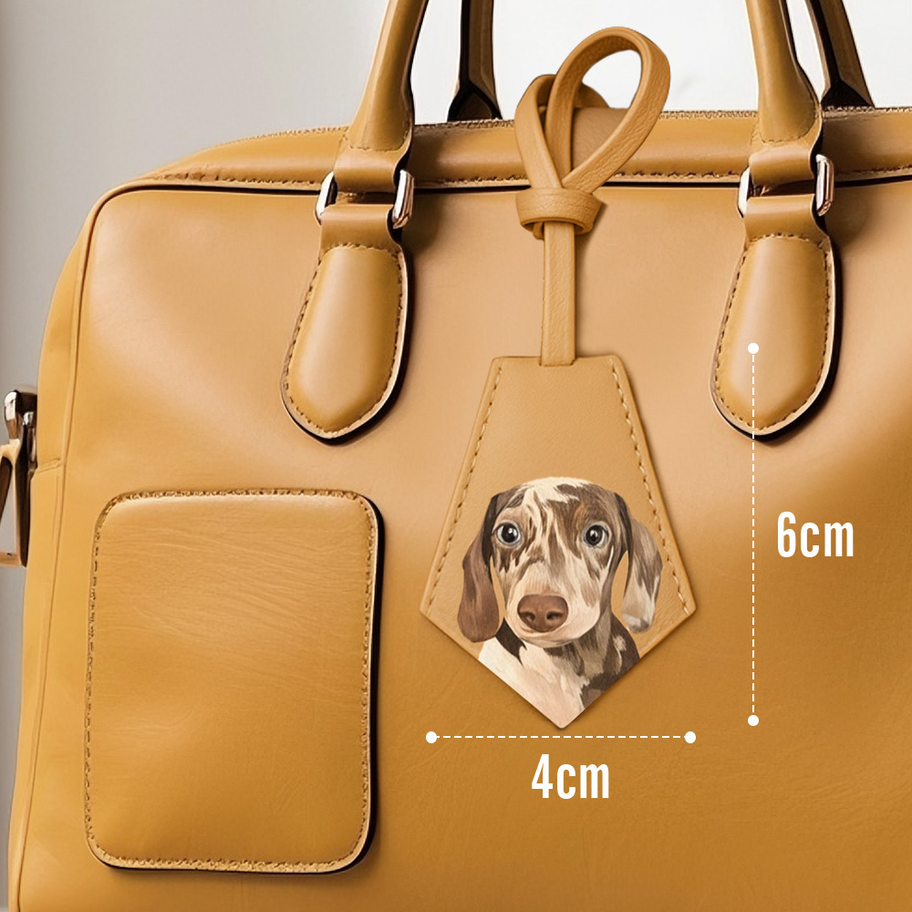Custom Pet Photo Leather Bag Charm Tag-Unique Personalised Gift Bag Charm - Pet Portrait - Dog Memorial - Leather fashion accessories
