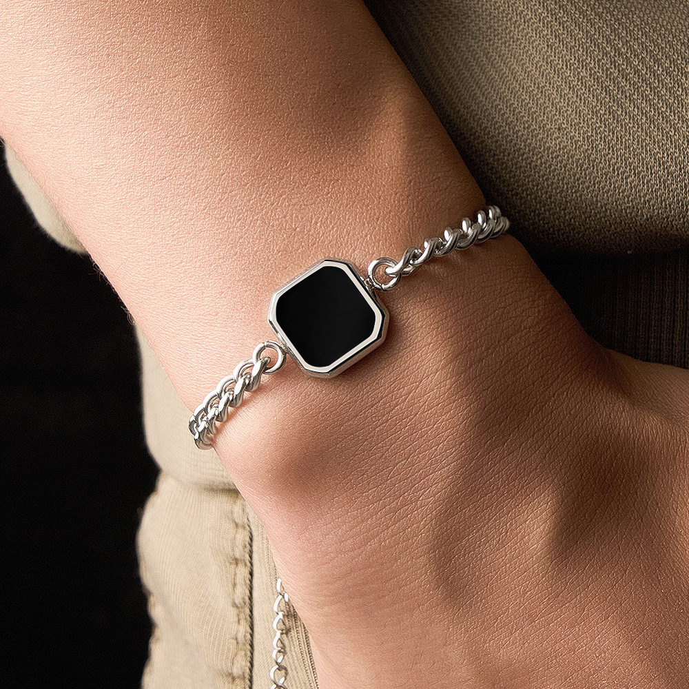 Personalized Magic Photo Men's Bracelet Which Changes Color With Temperature Best Gift For Him