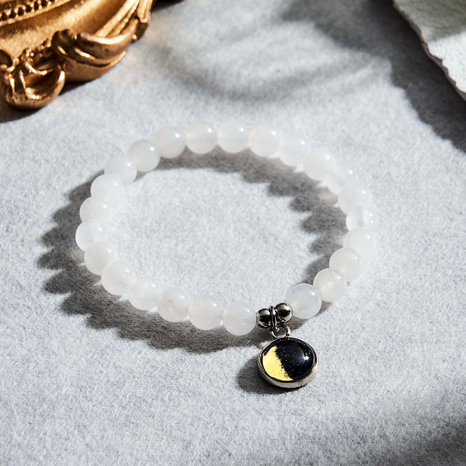 Custom Moon Phase Beads Bracelet Luminous Bracelet Gift for Her