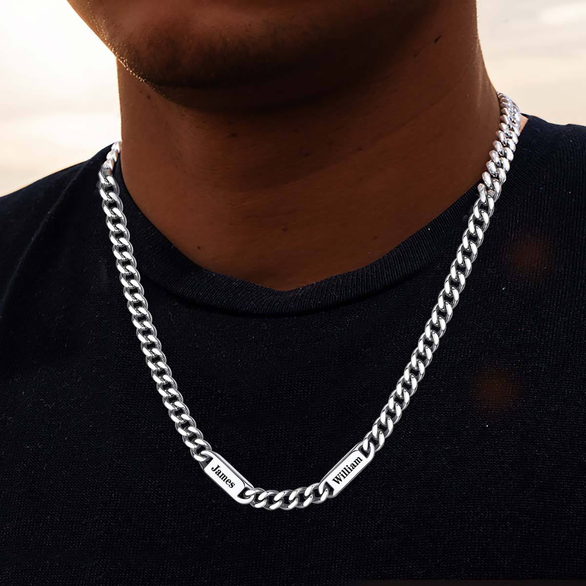 Personalized Engraving 1-6 Name Cuban Chain Necklace