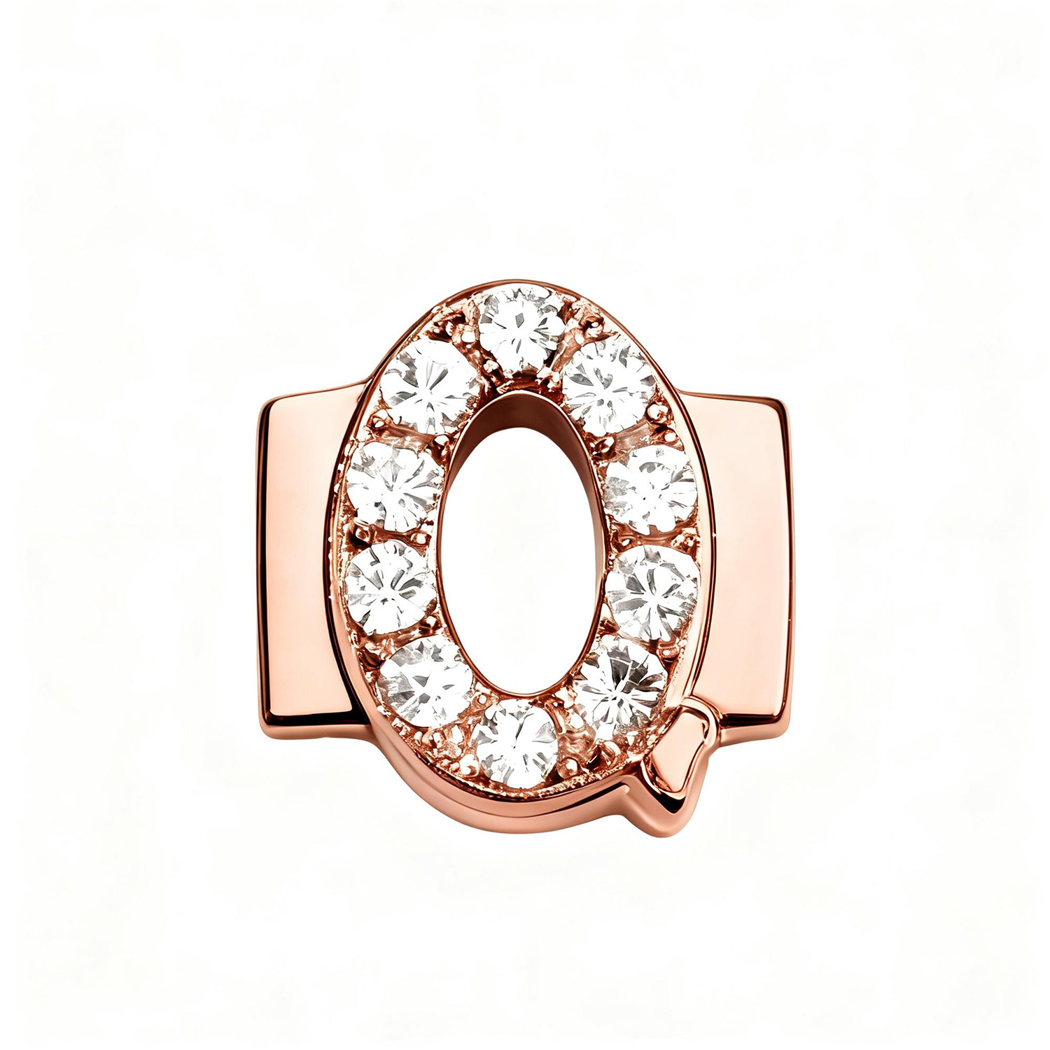Letter With Diamond Q Charm - Rose Gold