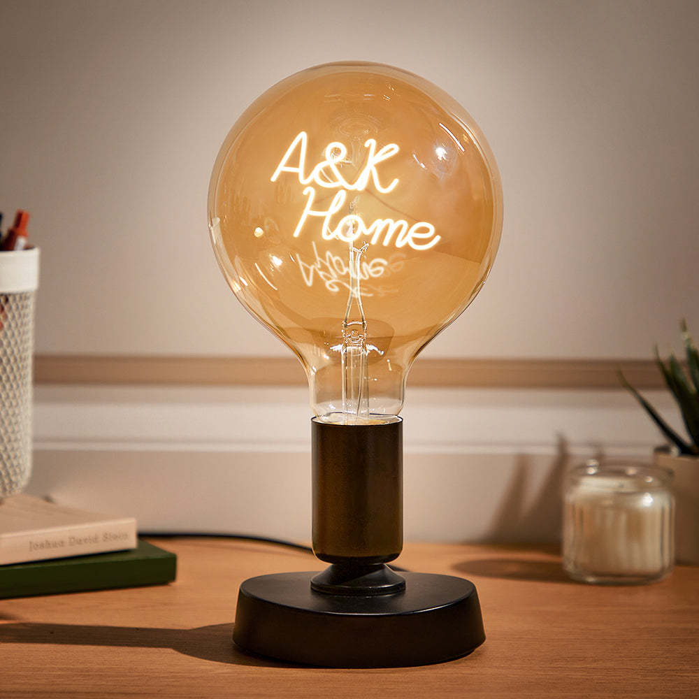 Custom Text Vintage Edison Led Filament Modeling Lamp Soft Light Bulbs Decorative Warm Yellow Light Led - soufeelus