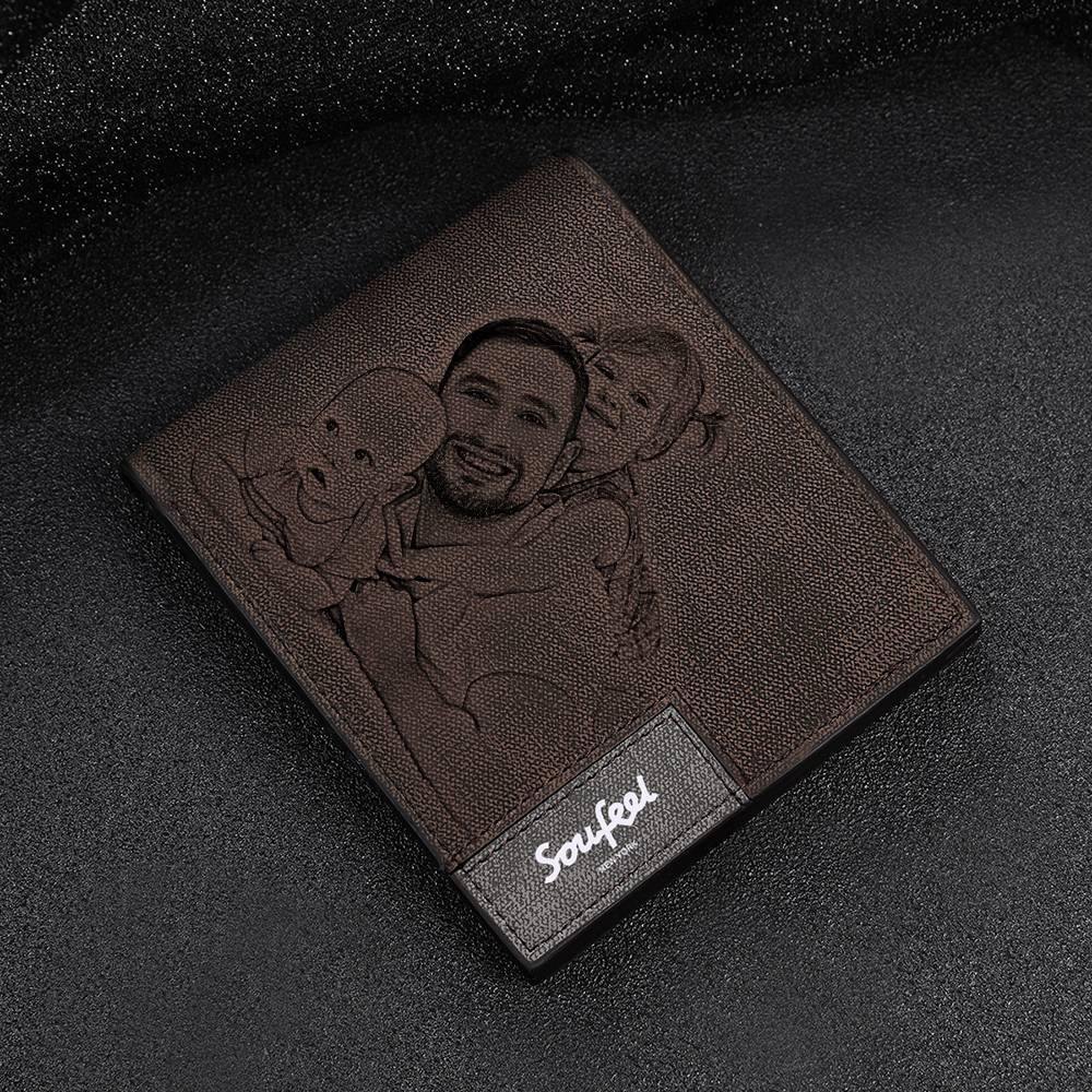 Mens Wallet, Personalized Wallet, Photo Wallet with Engraving Gift for Farther's Day - soufeelus