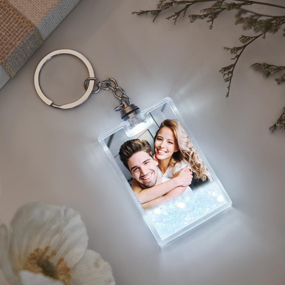 Custom Photo Illuminated Quicksand Keychain Gift for Any Occasion - soufeelus