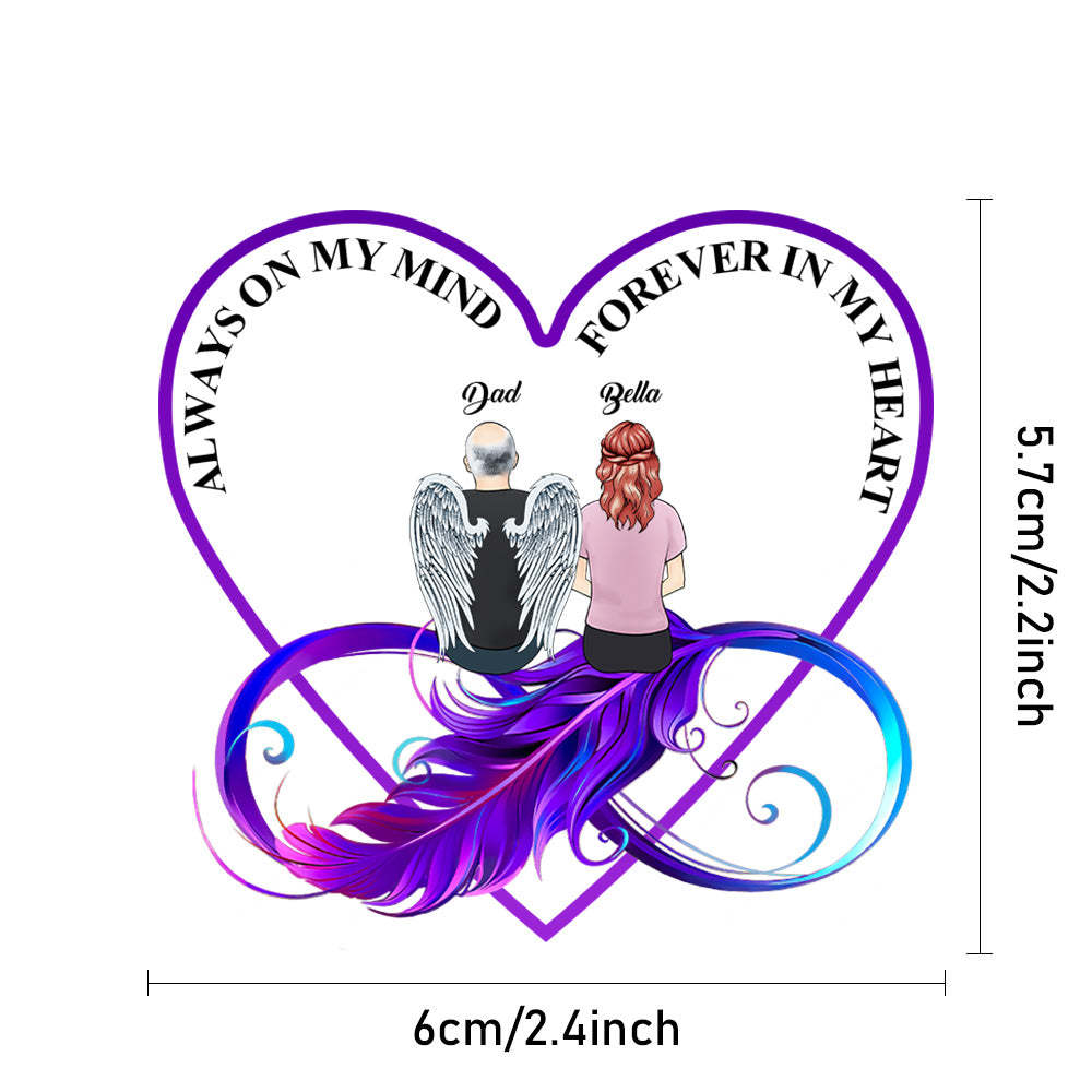 Custom Keychain Memorial Heart Keyring Personalized Cartoon Image and Name Acrylic Keychain - soufeelus