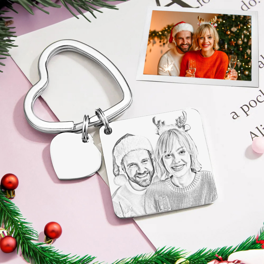 Custom Spotify Calendar Custom Calendar Photo Keychain Anniversary Gifts Heart Shape Keychain Christmas Gift - soufeelus