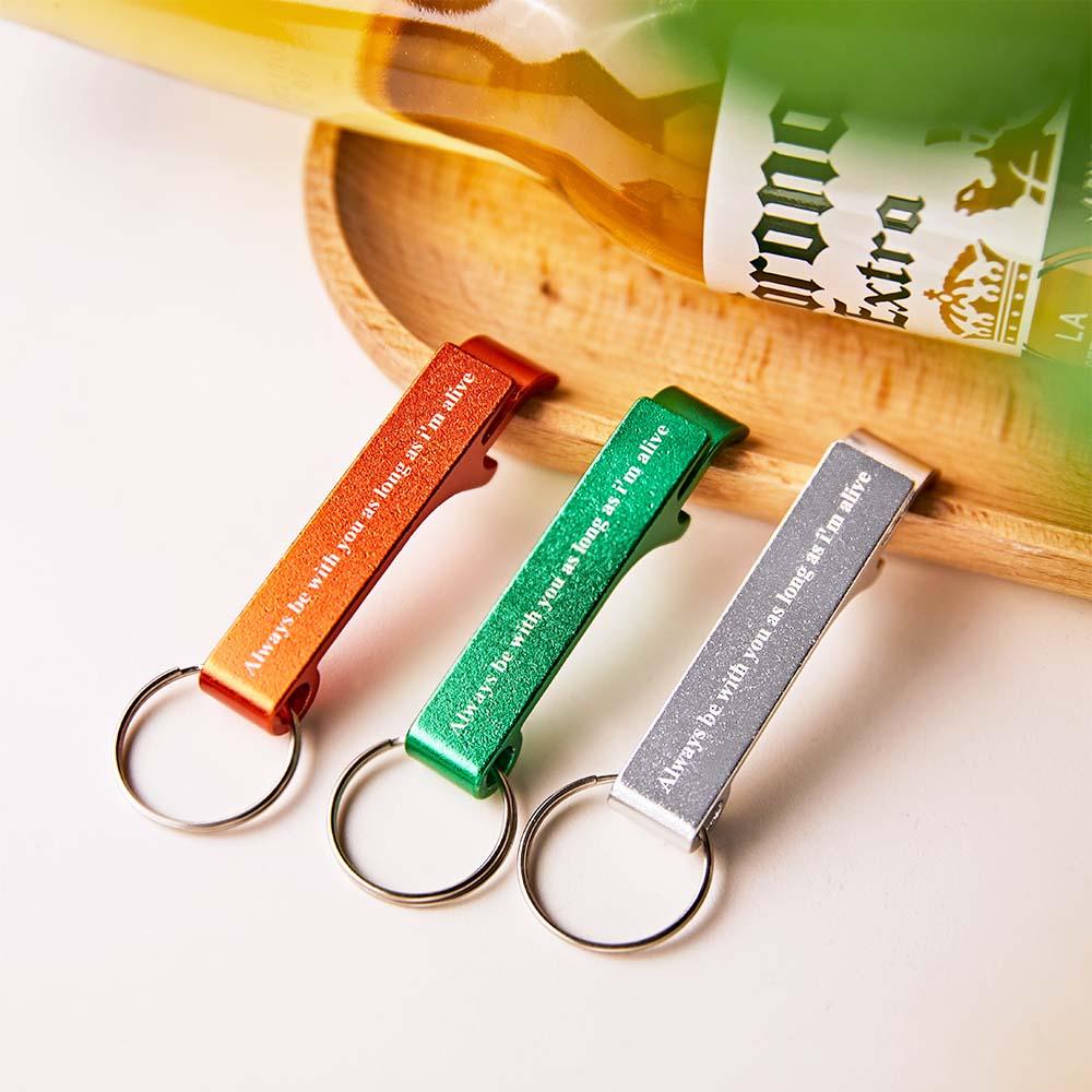 Custom Text Multi-colour Bottle Opener Keychain Personalized Beer Bottle Opener Gift for Him - soufeelus