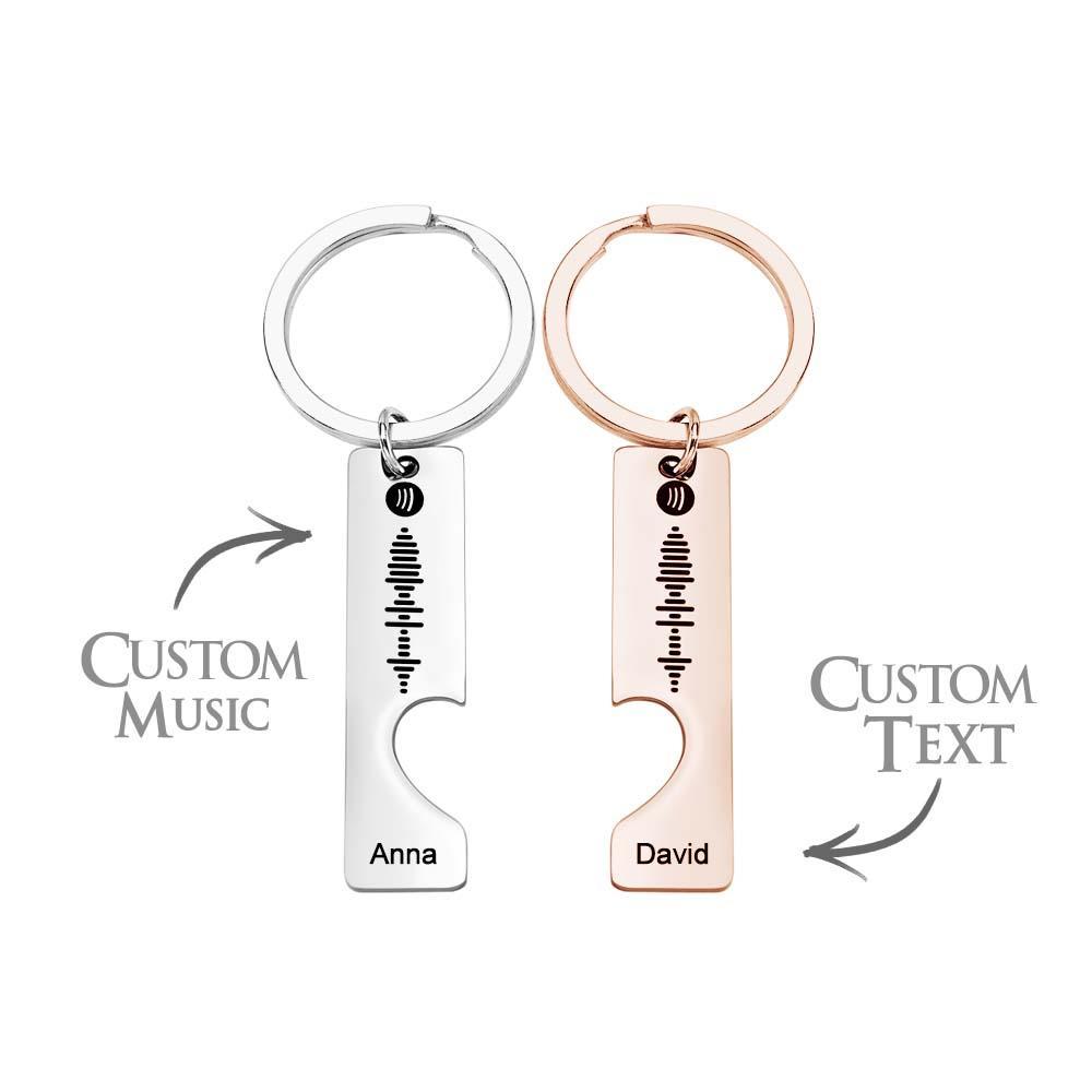 Custom Text Scannable Spotify Code Keychain 2pcs a Set - soufeelus