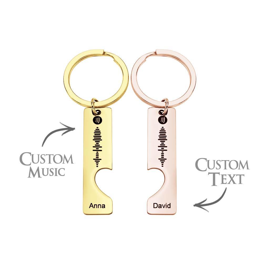 Custom Text Scannable Spotify Code Keychain 2pcs a Set - soufeelus
