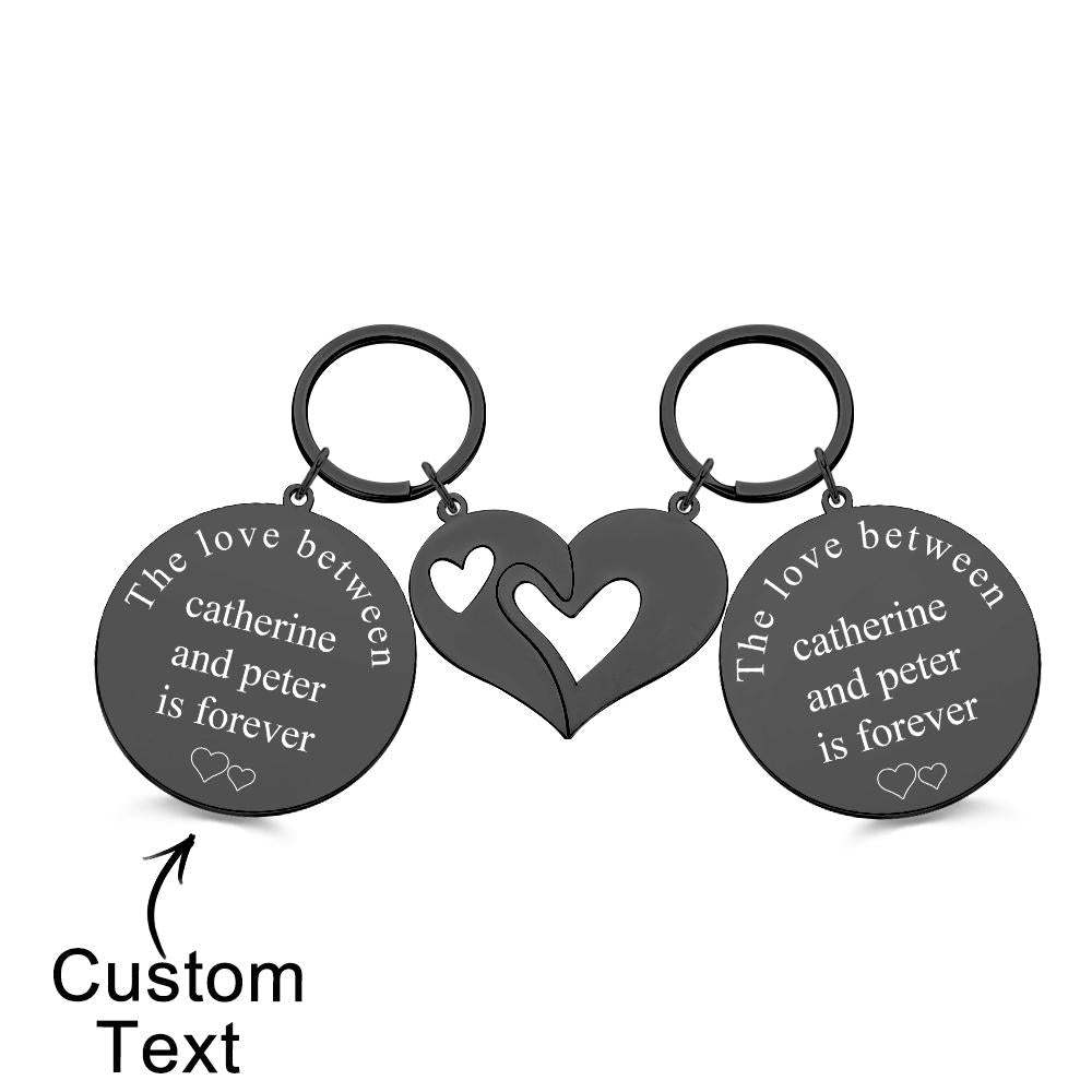 Engravable Keychain Set Custom Photo The Love Between Theme Gifts For Couples - soufeelus