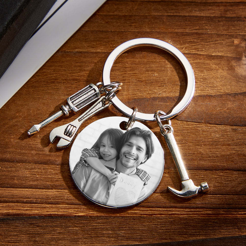Engraved Keychain Custom Photo Repair Tool Set Charm Father's Day Gifts - soufeelus