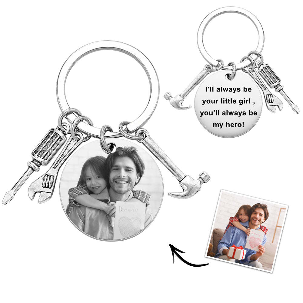 Engraved Keychain Custom Photo Repair Tool Set Charm Father's Day Gifts - soufeelus