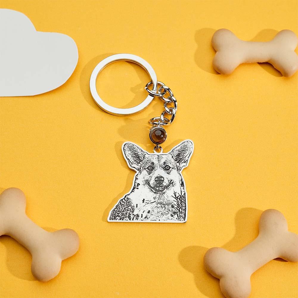 Personalized photo projection keychain Creative Engraved Keychain  Anniversary Gifts - soufeelus