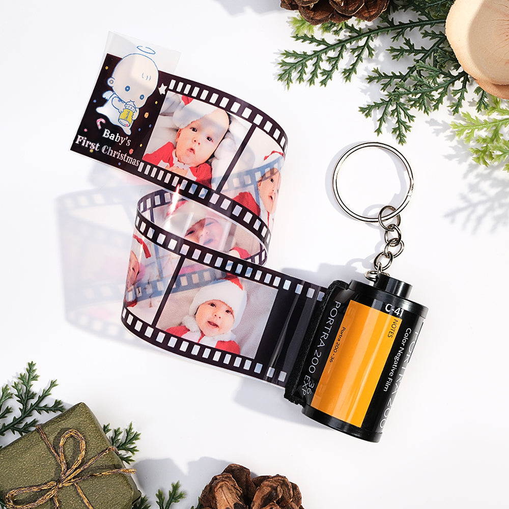 Custom Photo Film Roll Keychain Baby Birthday Theme Camera Keychain Christmas Day Gift detail
