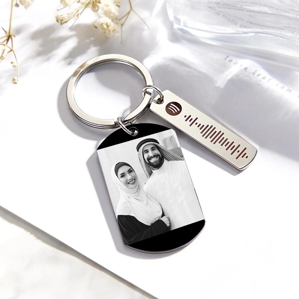 شخصية سبوتيفي التقويم المفاتيح صورة مخصصة والموسيقى رمز الأغنية الأزواج صور كيرينغ هدايا لعيد الحب