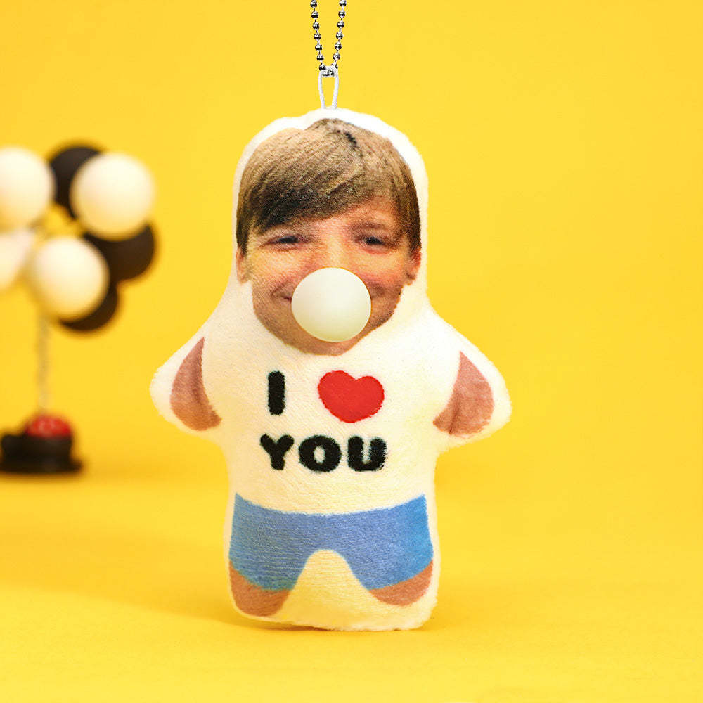 Custom MINIME Pillow Keychain with Bubble Squeeze Pocket Hug Valentine's Gifts - soufeelus