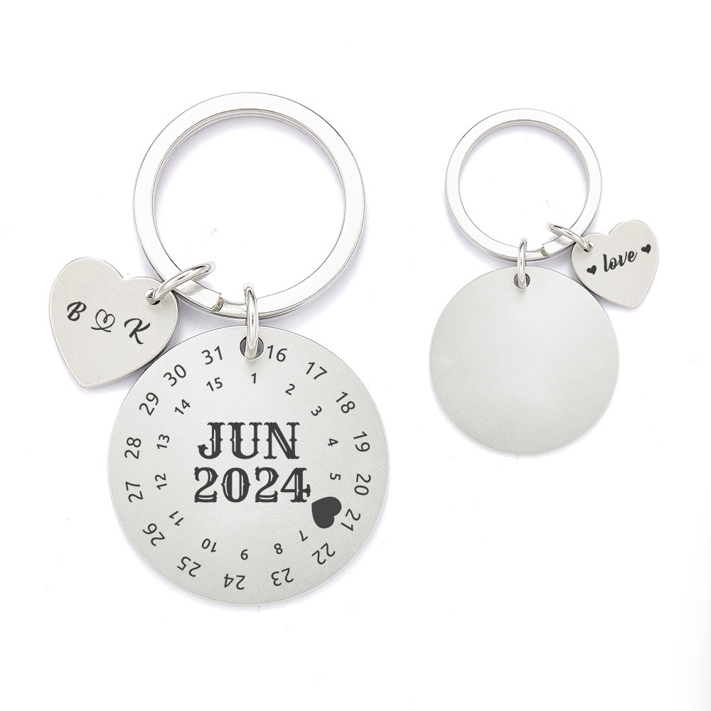 Personalized Calendar Keychain Significant Date Marker Valentine's Day Gifts For Couples - soufeelus