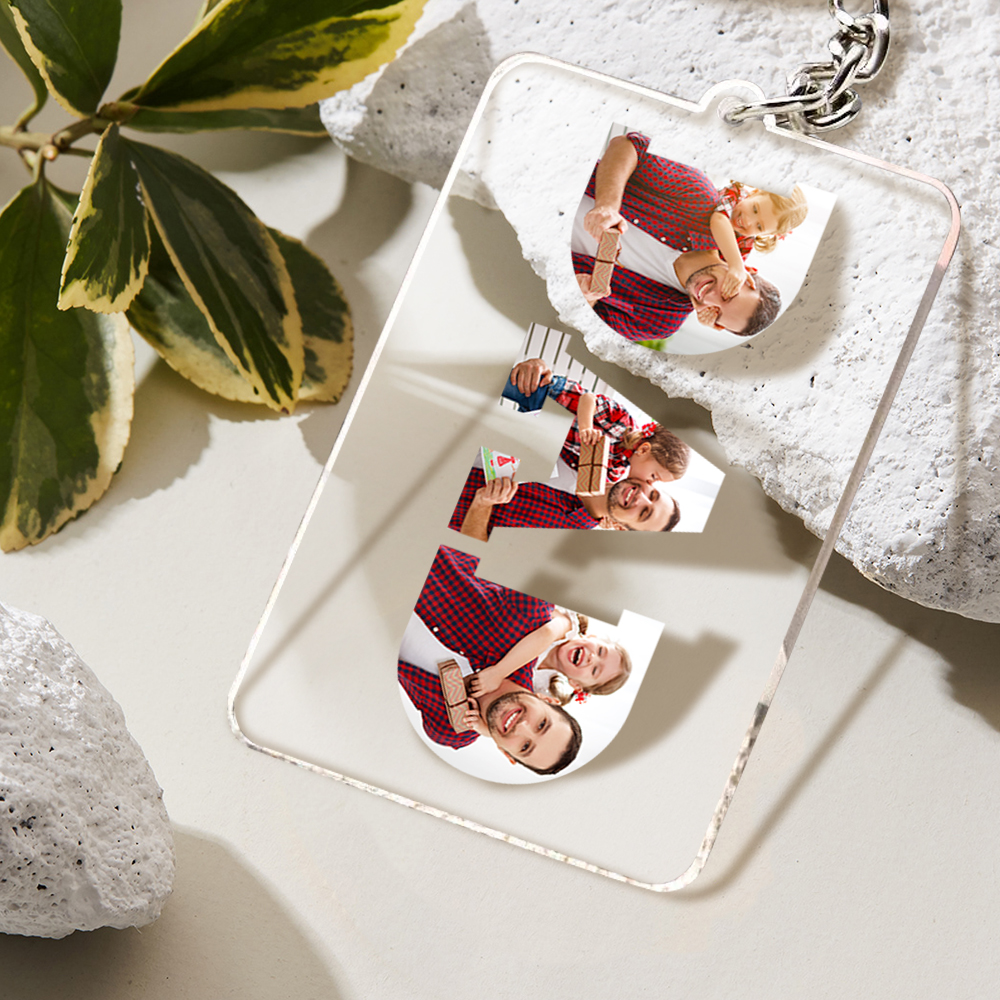 Personalized Photo Acrylic Keychain Anniversary Gift Father's Day  Special Gift For DAD - soufeelus