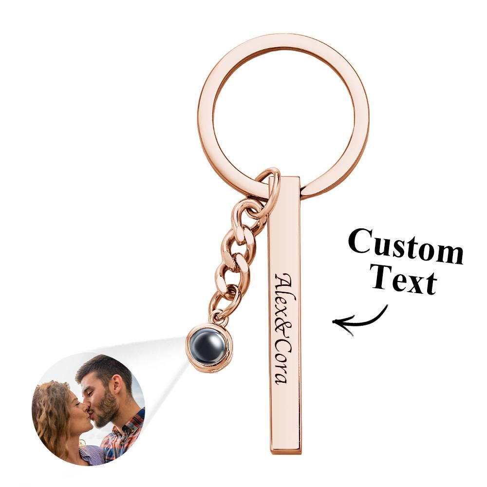 Custom Engraved Projection Keychain Simple Strip Gift - soufeelus