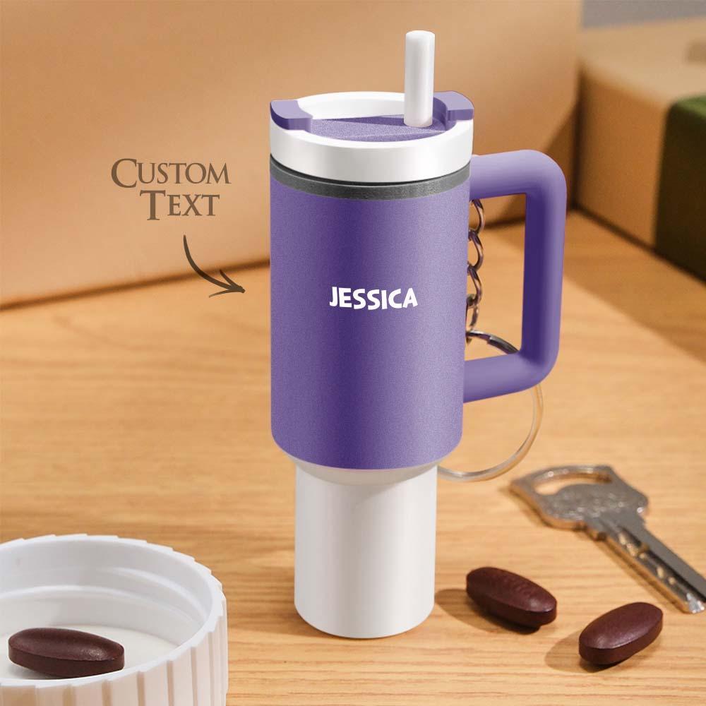Miniature Tumbler Keychains with Custom Name Portable Pill Box - soufeelus